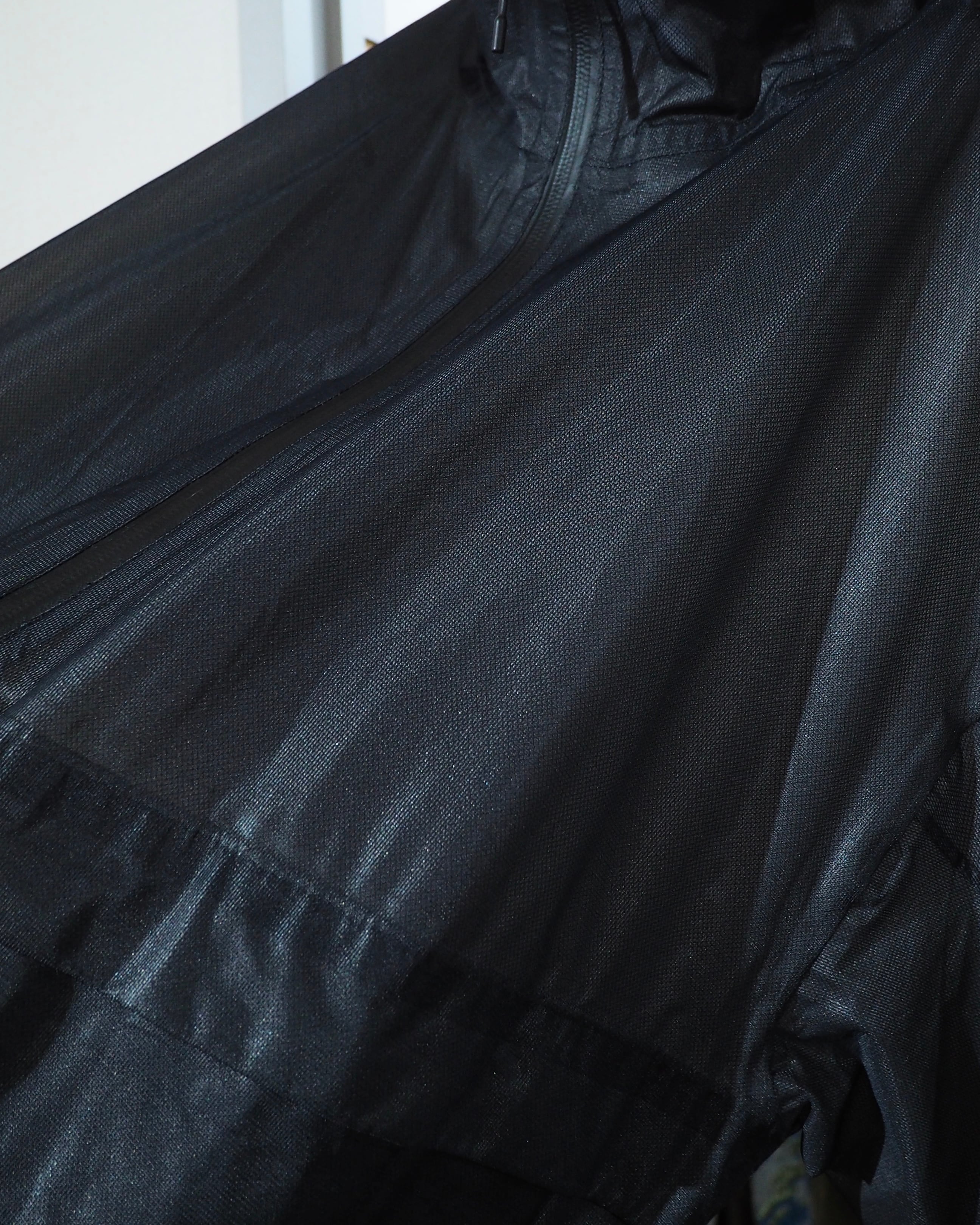 "Y-3(Yohji Yamamoto)" Black sheer Waterproof Nylon Tech Full zip jacket