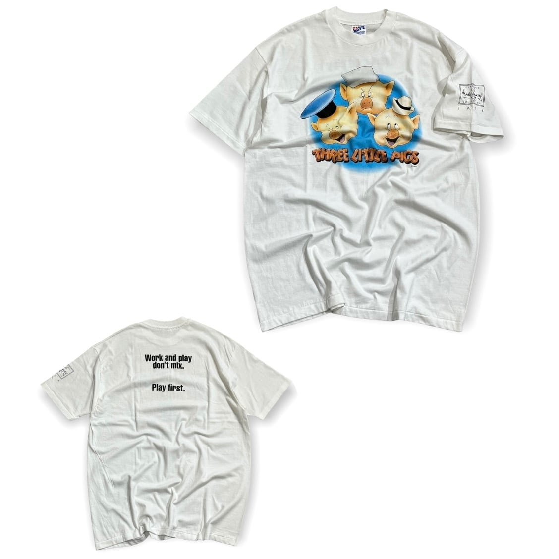 3匹の子豚(three little pigs) Tシャツ　90s