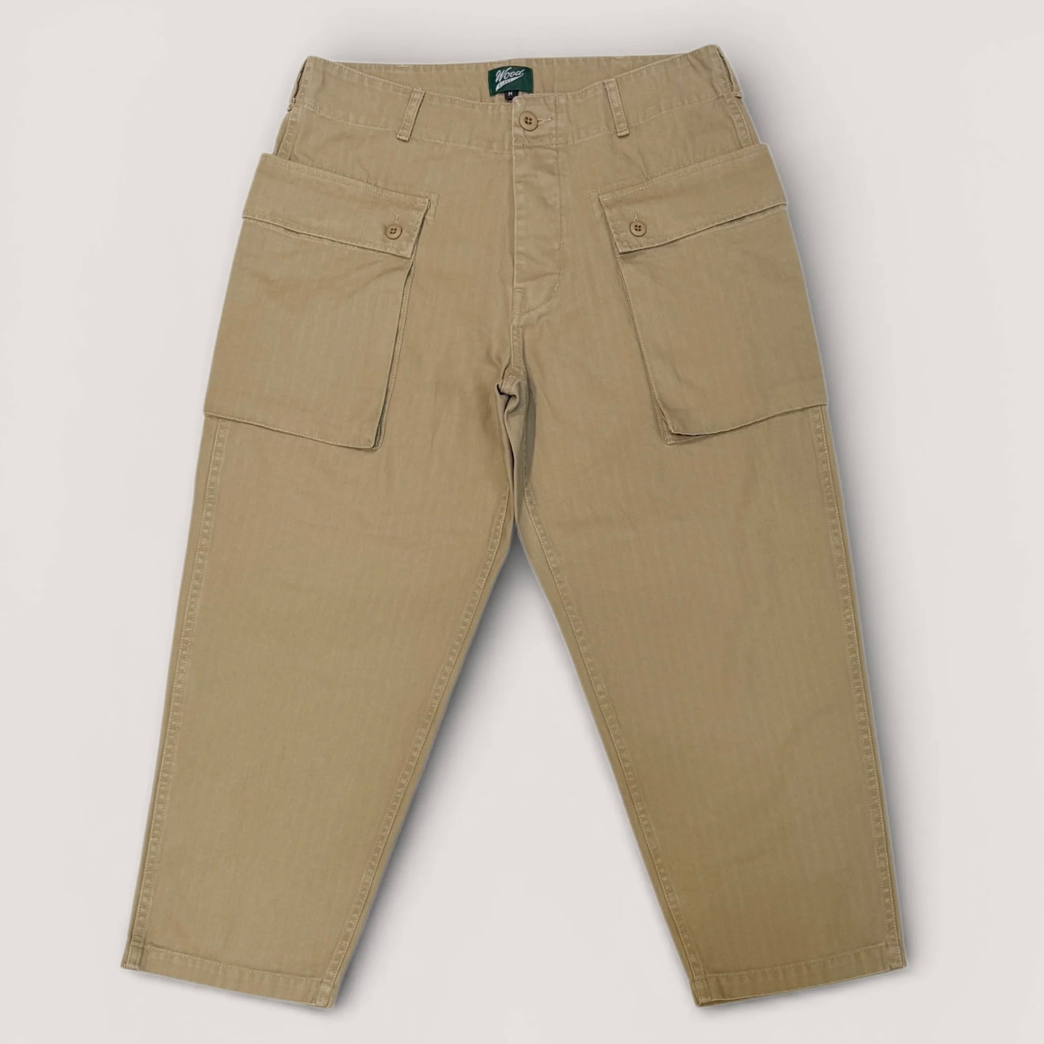 WOODBLOCK】 W-44 HERRINGBONE CARGO PANTS (Khaki) | 火ノ鳥OnlineStore