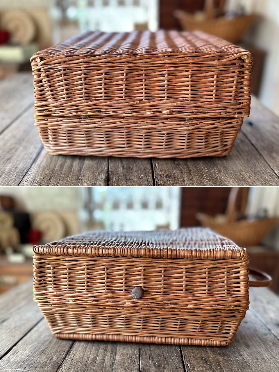 トランク型パニエ レザーベルト カゴバッグ | Brocante de La Cocotte