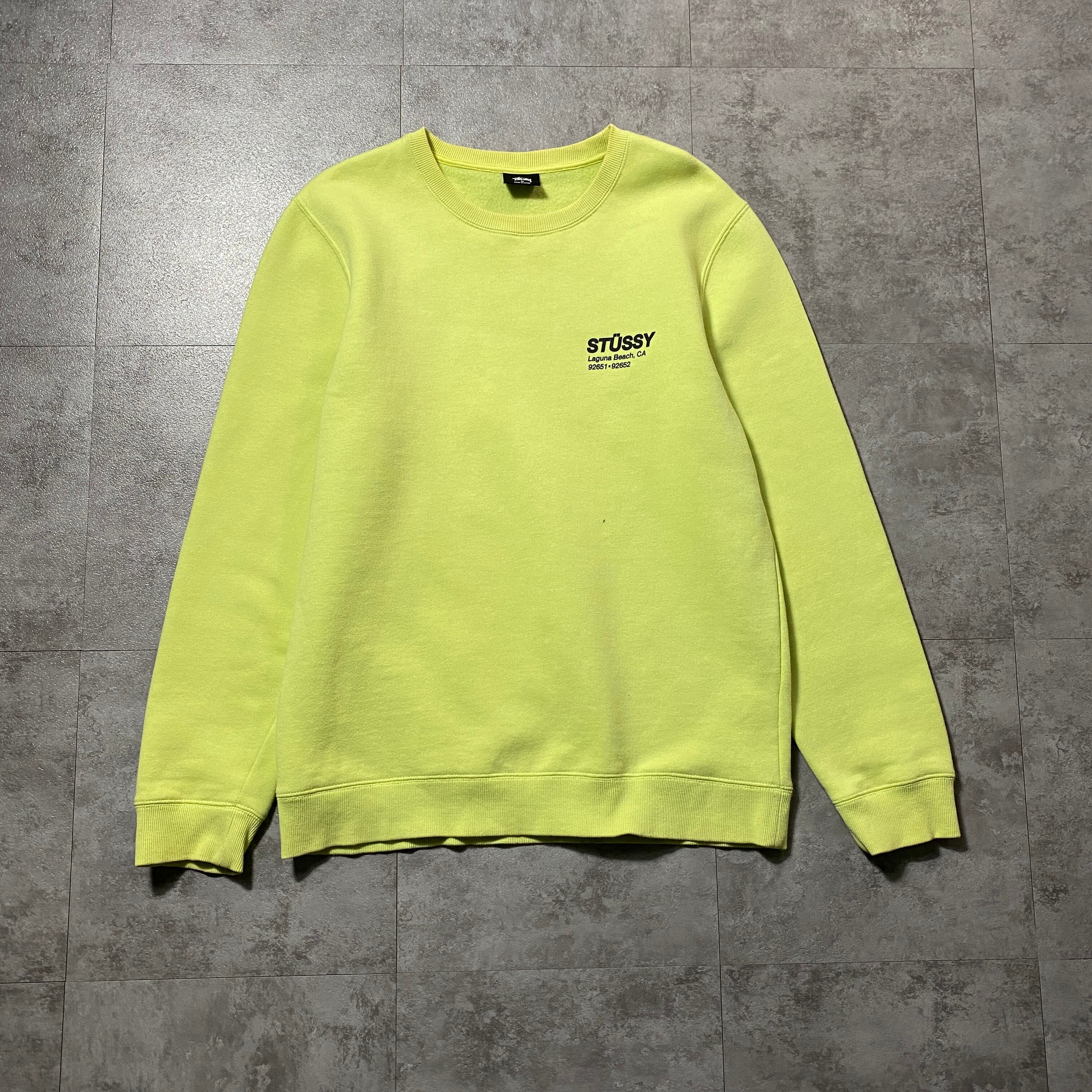 stussy ステューシー バックプリント ネオンイエロー スウェット トレーナー | used_clothing_katharsis