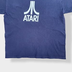 【DELTA】00s USA製 ATARI 企業系 企業ロゴ アタリ ビデオゲーム L プリント Tシャツ デルタ US古着