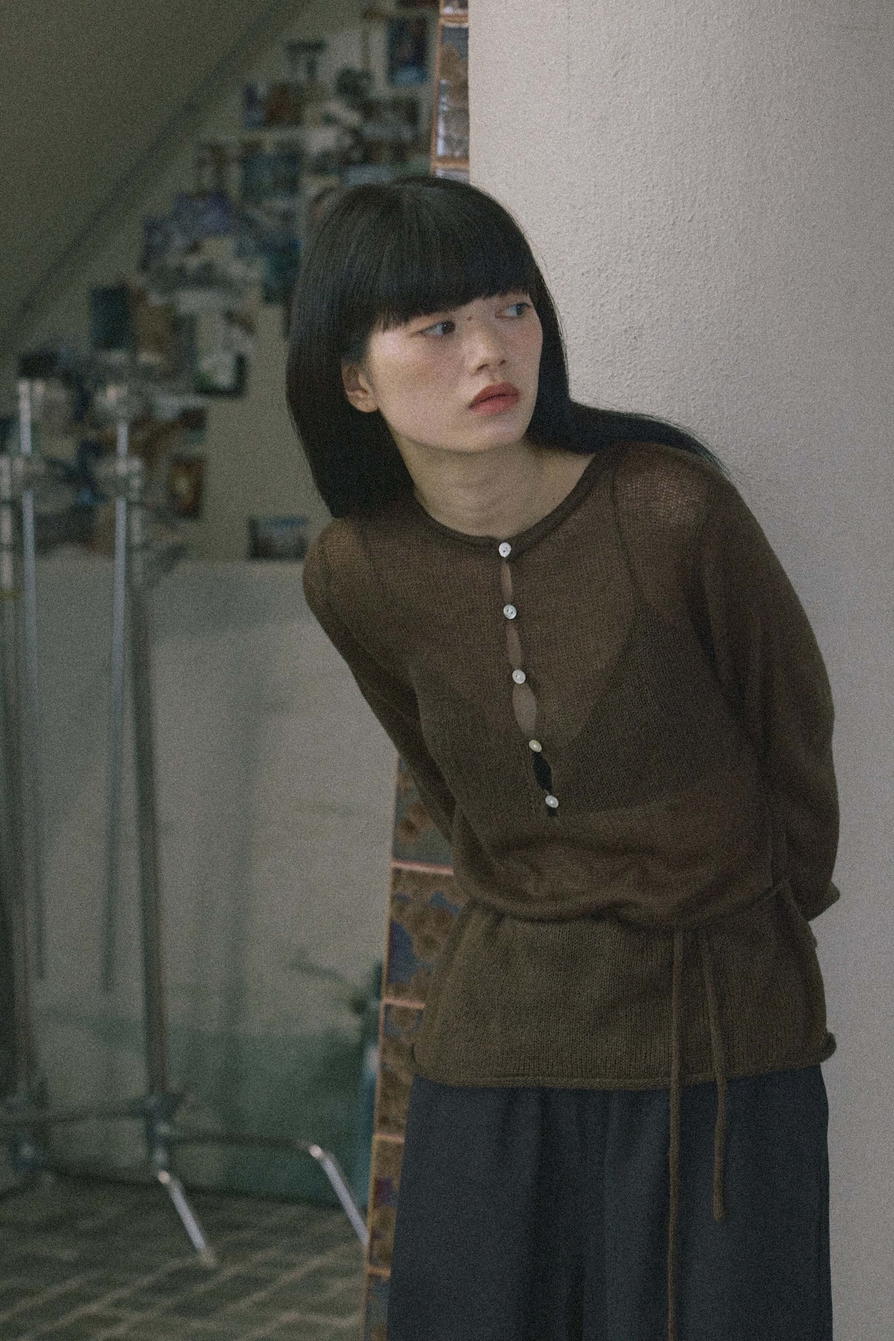 DU260704 Sheer Mohair Button Knit【一部予約商品10月中旬】