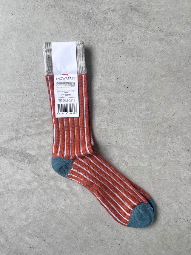 SHO WATABÉ / Cotton Needle-Out  stripes socks