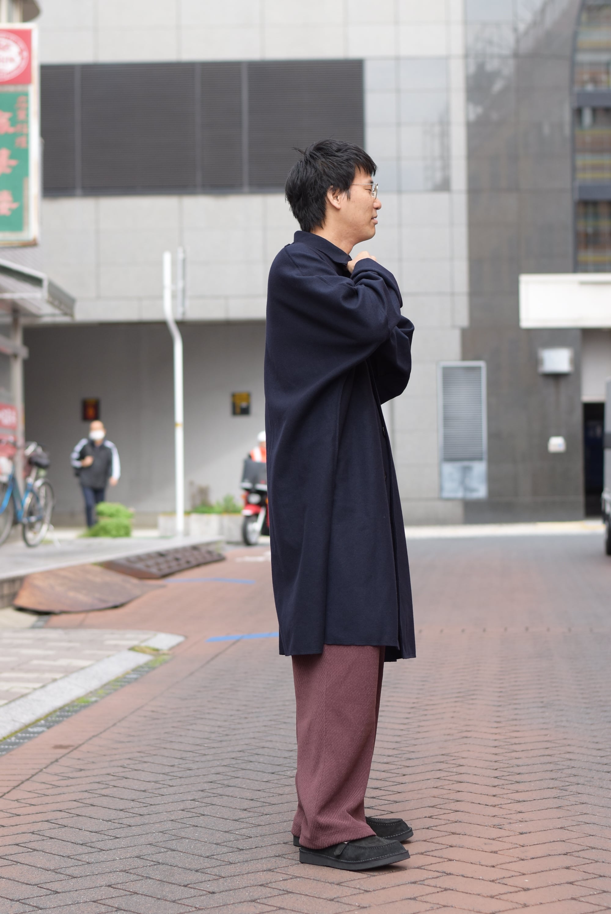 ✨美品✨maillot マイヨ　mature melton lots coat maillot mature melton lots coat NAVY maillot通販・取扱い rusk