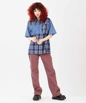 【X-girl】PLAID ZIP UP SHIRT【エックスガール】