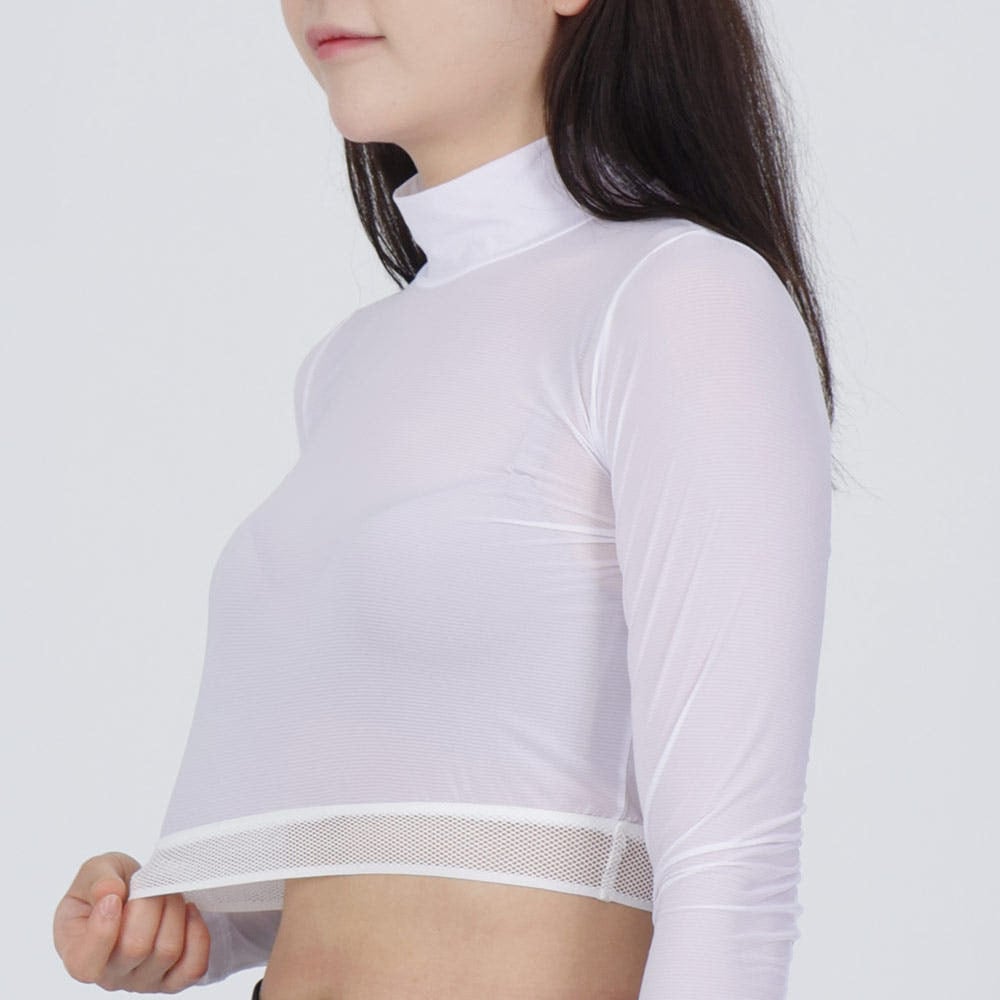 冷感UVカットクロップドインナー (モックネック/ラウンドネック