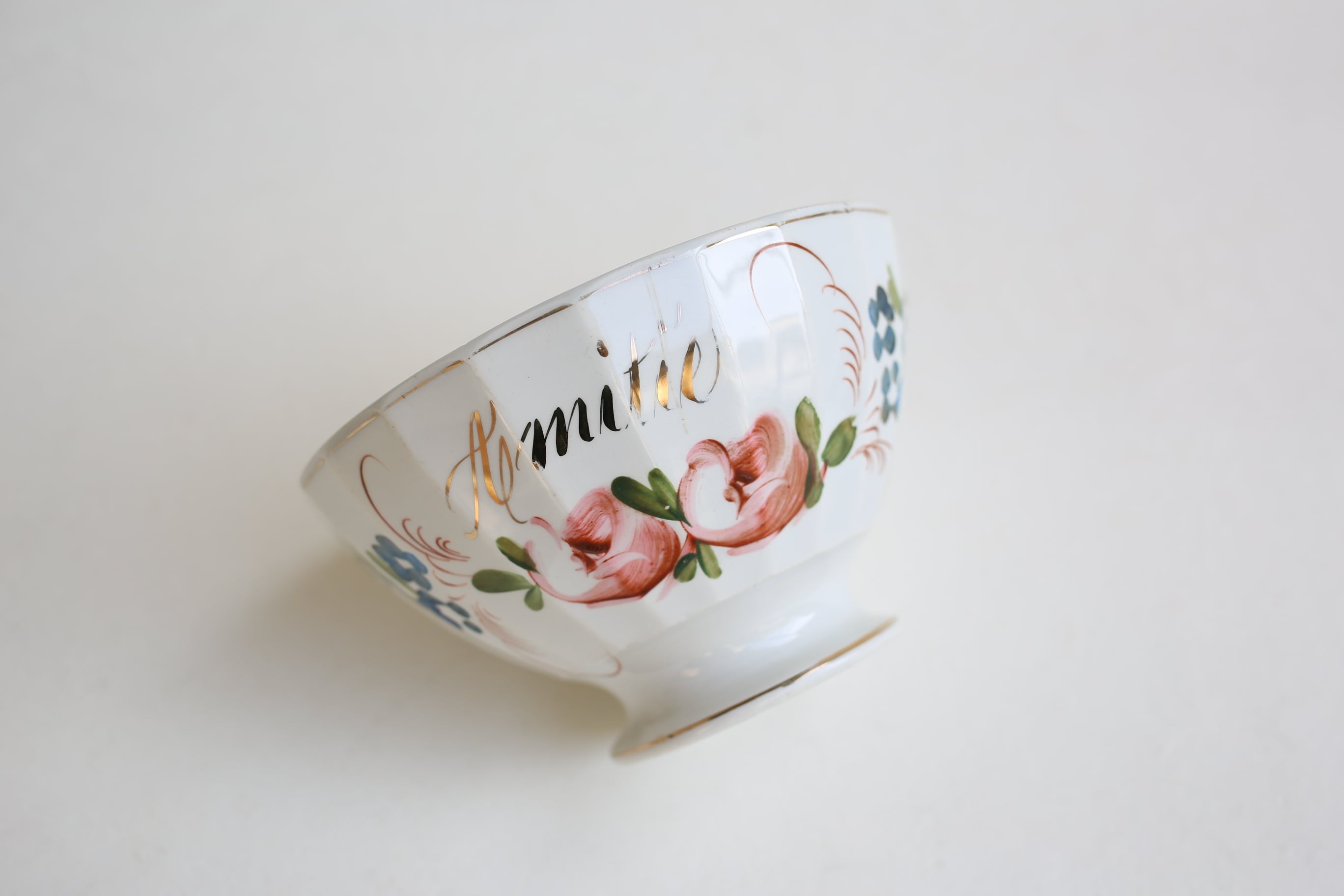 アンティーク ヴィンテージ サンタマン カフェオレボウル 『Amitié』 N-04411