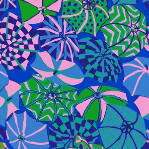 8/21発売！USAコットン Kaffe Fassett（布幅X50cm単位カット）English Summer PWBM104.COOL