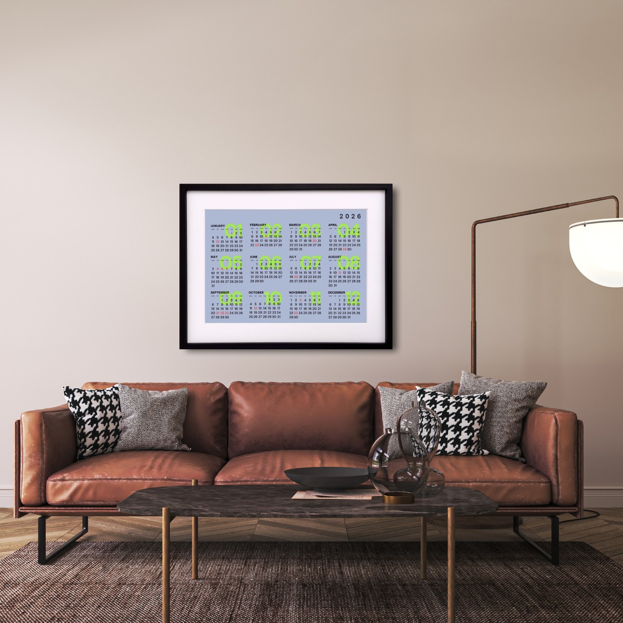 2026 MINIMAL CALENDAR｜HORIZONTAL｜横型レイアウトで一年を整えるミニマルカレンダーポスターA3ポスター