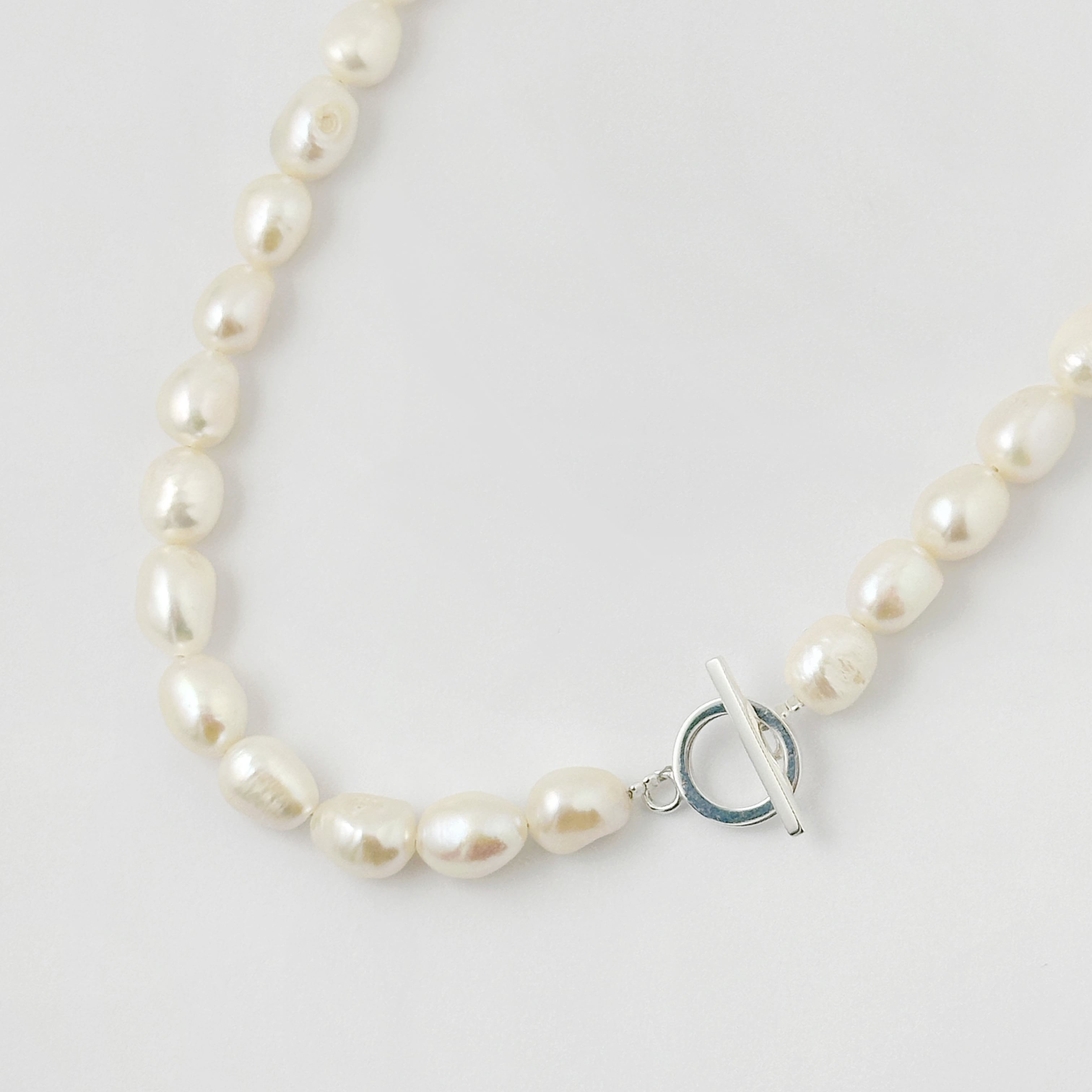 Lagoon Original  ライス型 ヘビー バロックパール with マンテル パーツ ネックレス 38/40/45/50 cm