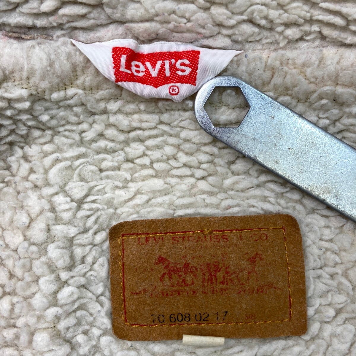 80年代 Levi's ユーロリーバイス 70608 0217 デニムボアジャケット メンズL 古着 80s ヴィンテージ VINTAGE アメカジ 三角タグ 青色 80年代 Levi's ユーロリーバイス 70608 0217 デニムボアジャケット