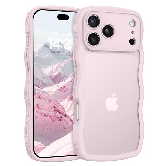 BENTOBEN iPhone 18 Pro 用 ケース 半透明マット 波型 うねうね 米軍MIL規格 耐衝撃 黄変防止 指紋防止