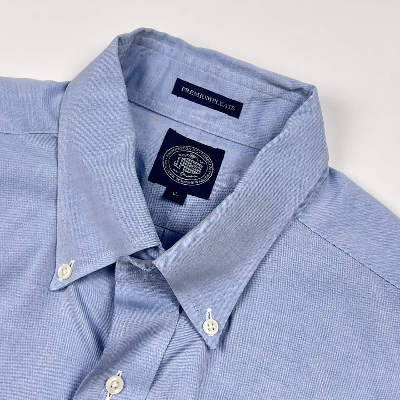 J.PRESS ジェイプレス PREMIUM PLEATS BD ボタンダウン 長袖シャツ LL/ブルー系 メンズ