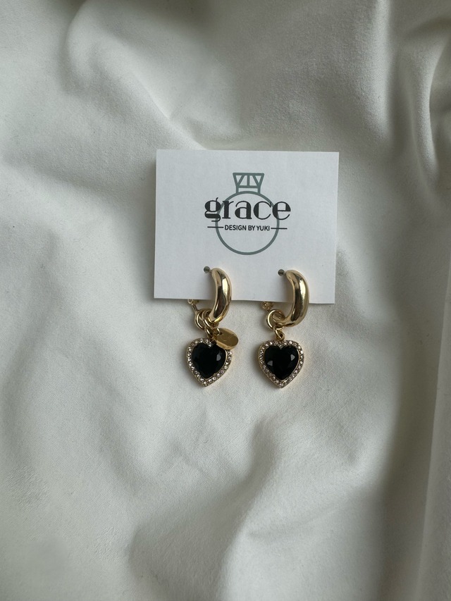 stainless heart  pierce/earring