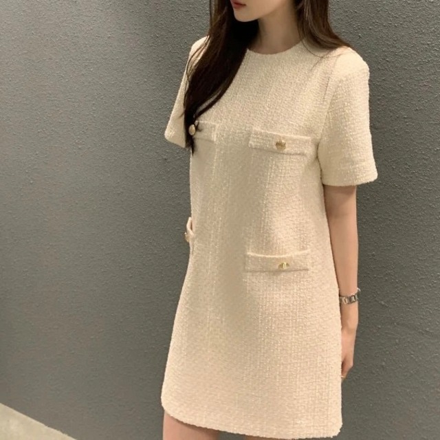 ツイードミニワンピース