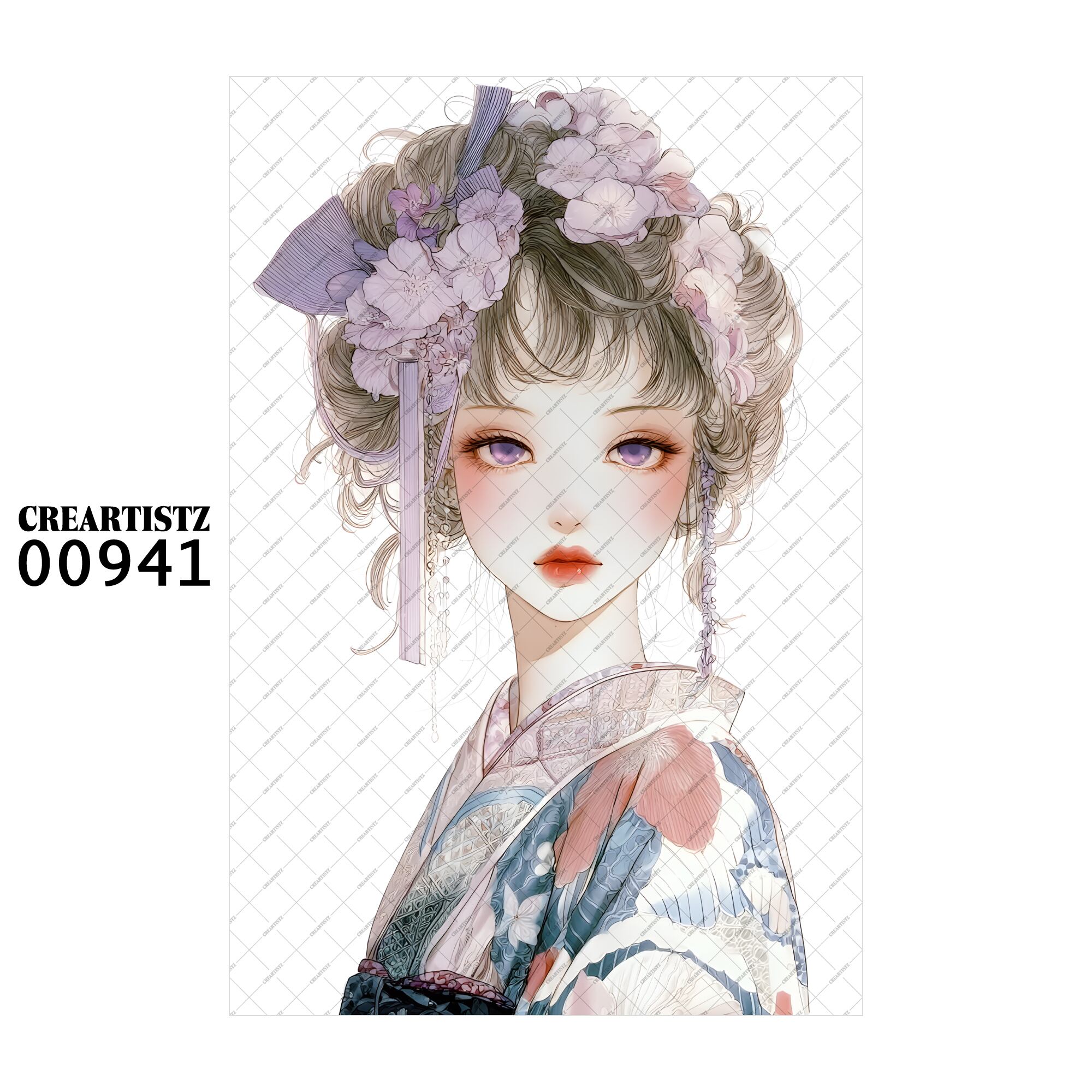 00941 ガール キュート オリジナル ペーパー/ステッカー 4枚セット CREARTISTZ