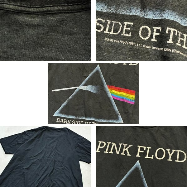 1点物◇ピンクフロイドPINK FLOYD墨黒プリントTシャツ古着メンズXL