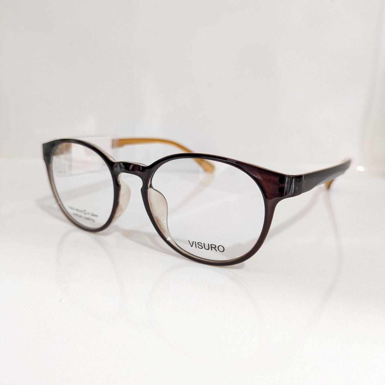 【VISURO】オーバルセルフレーム ブラウン