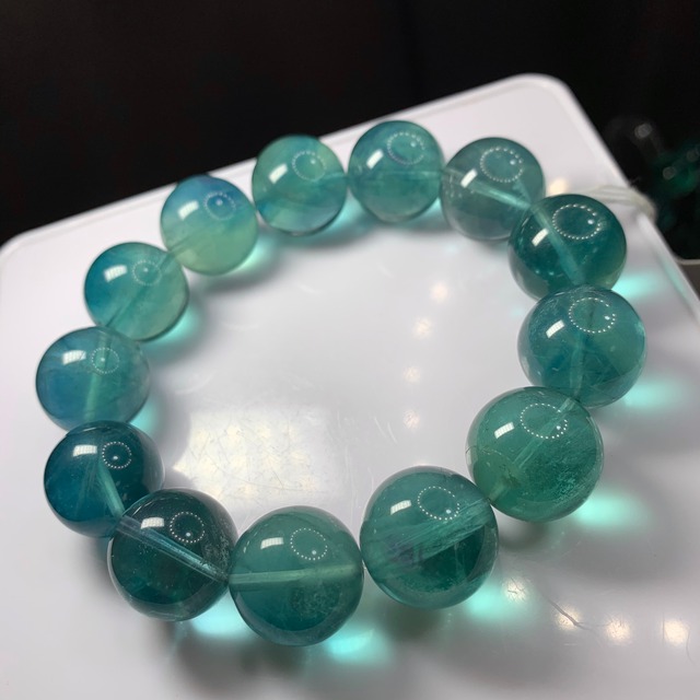 f51大玉ブルーグリーンフローライトブレスレット