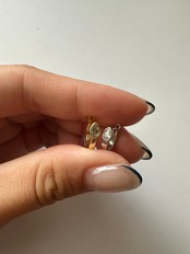 S925 ストレートクリスタルピアス