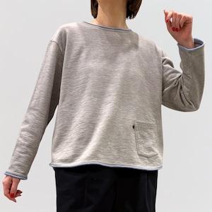 vm marble vintage french terry long-sleeve Tee with front & back pockets