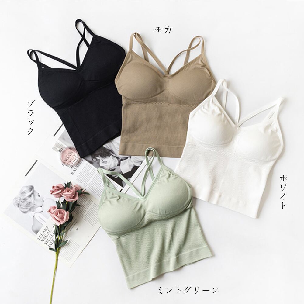 背中見せでセクシーさを演出☆クロスストラップキャミソールインナー