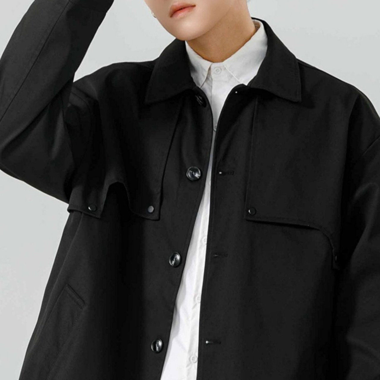 ロング丈 フロントボタン オーバーコート af0130