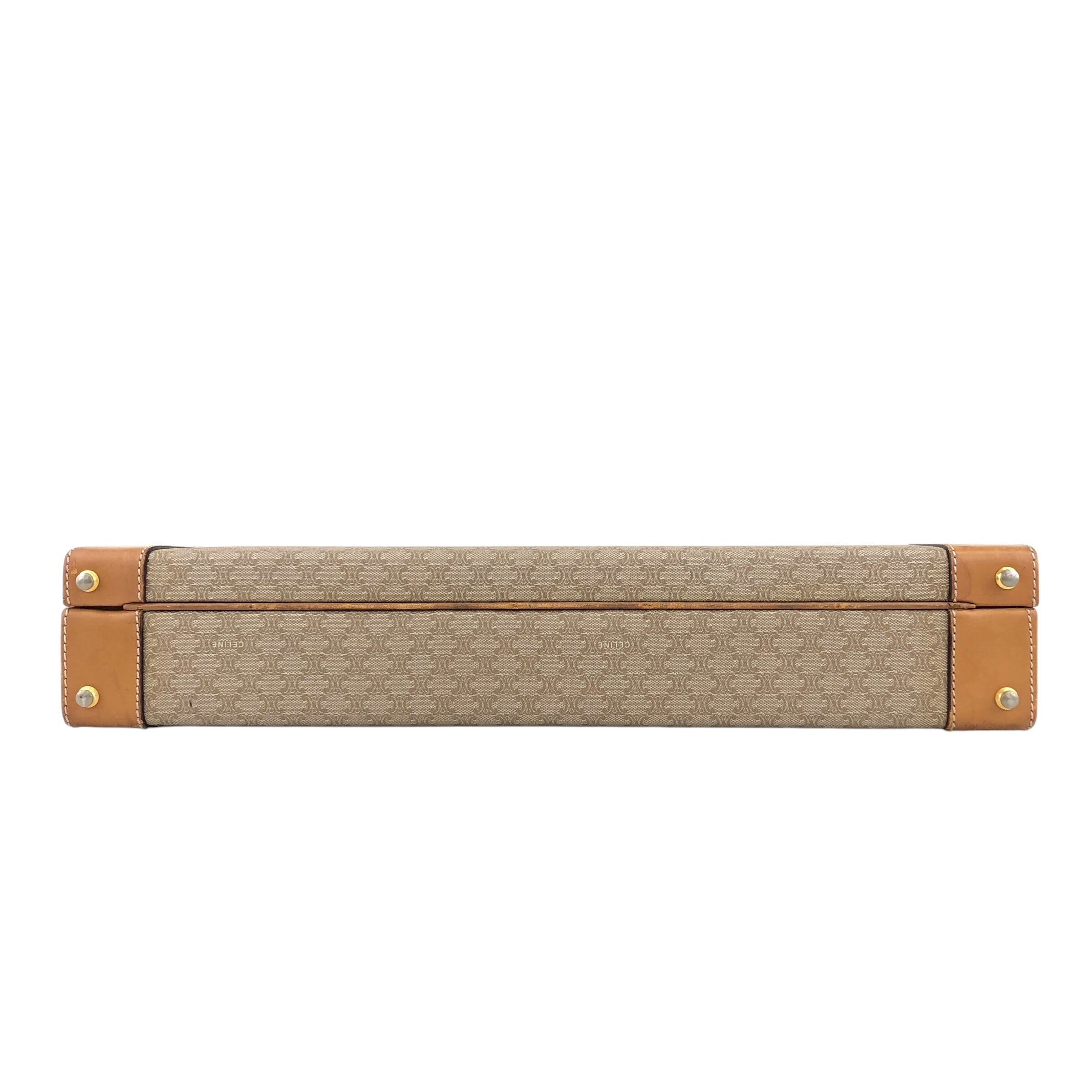 CELINE セリーヌ マカダム トランク ベージュ PVC レザー