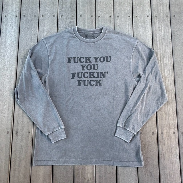 RIVERSIDE BASE 「FUCKIN' FUCK」L/S T-SHIRTS FADE BLACK