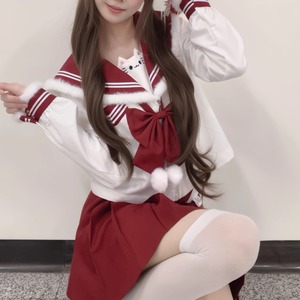 ゆめかわ♡ボンボン付きねこねこセーラー服　seifuku65
