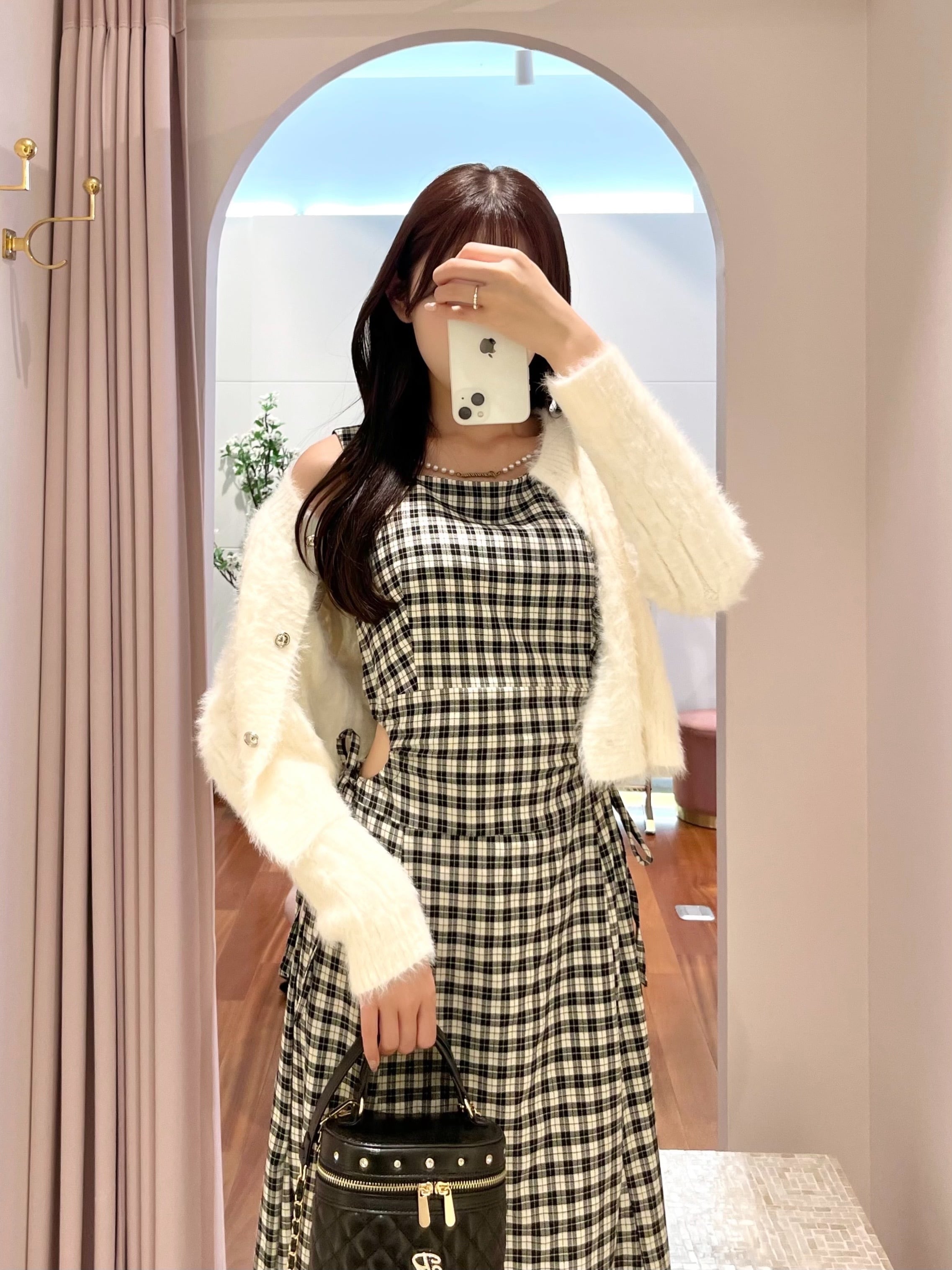 Double-breasted Shaggy knit Cardigan