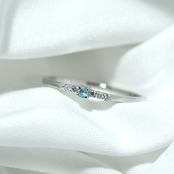 パライバトルマリン ブラジル産 リング 0.03ct D0.048ct pt900 Paraiba Tourmaline