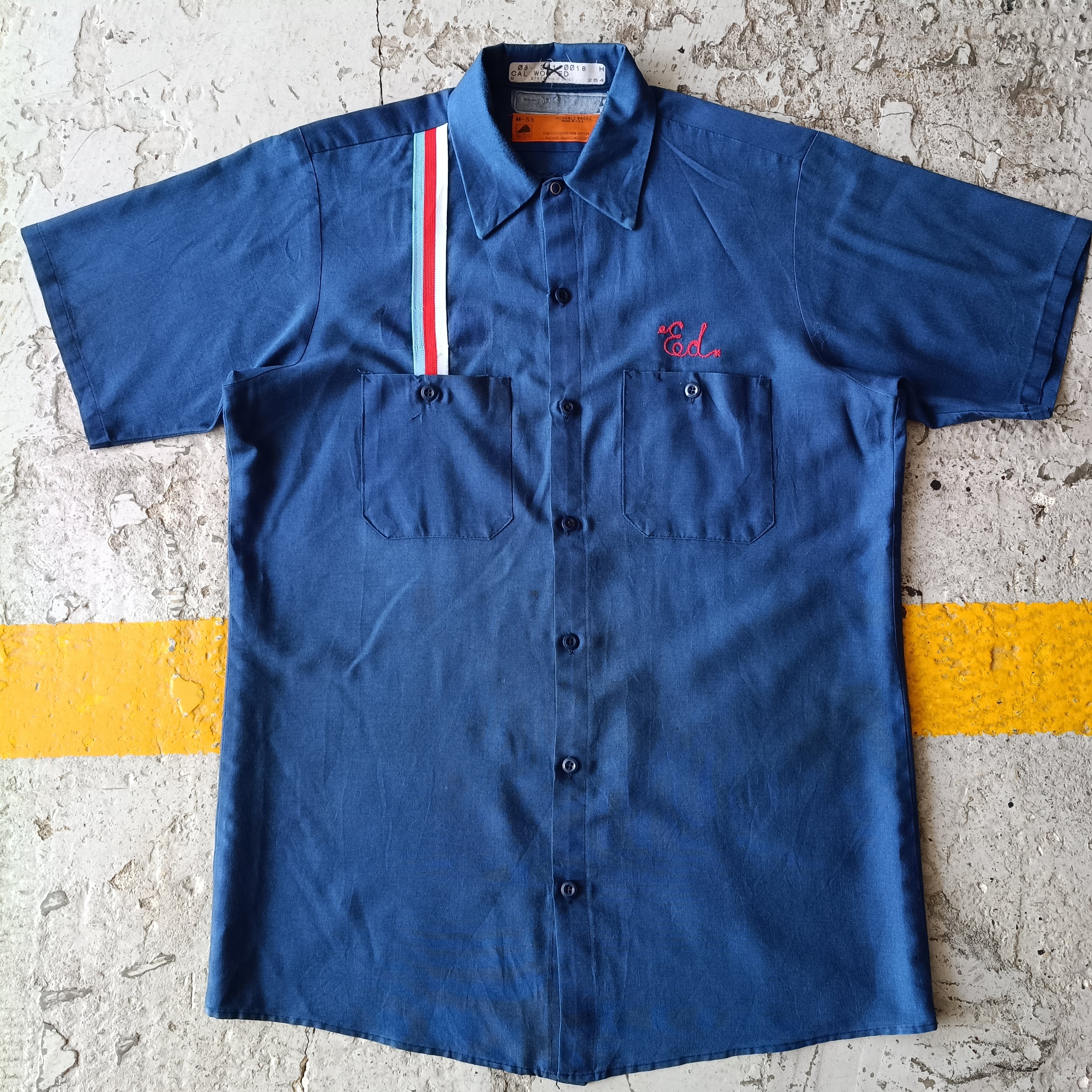 Used 半袖シャツ◆М Vintage REDKAP アメリカ製 ワークシャツ ネイビー◆USA古着 ヴィンテージ