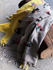 Naga tribe/Stonewashed embroidery rug(Yellow)
