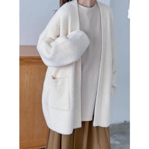 over size front pocketed  knit cardigan N30266