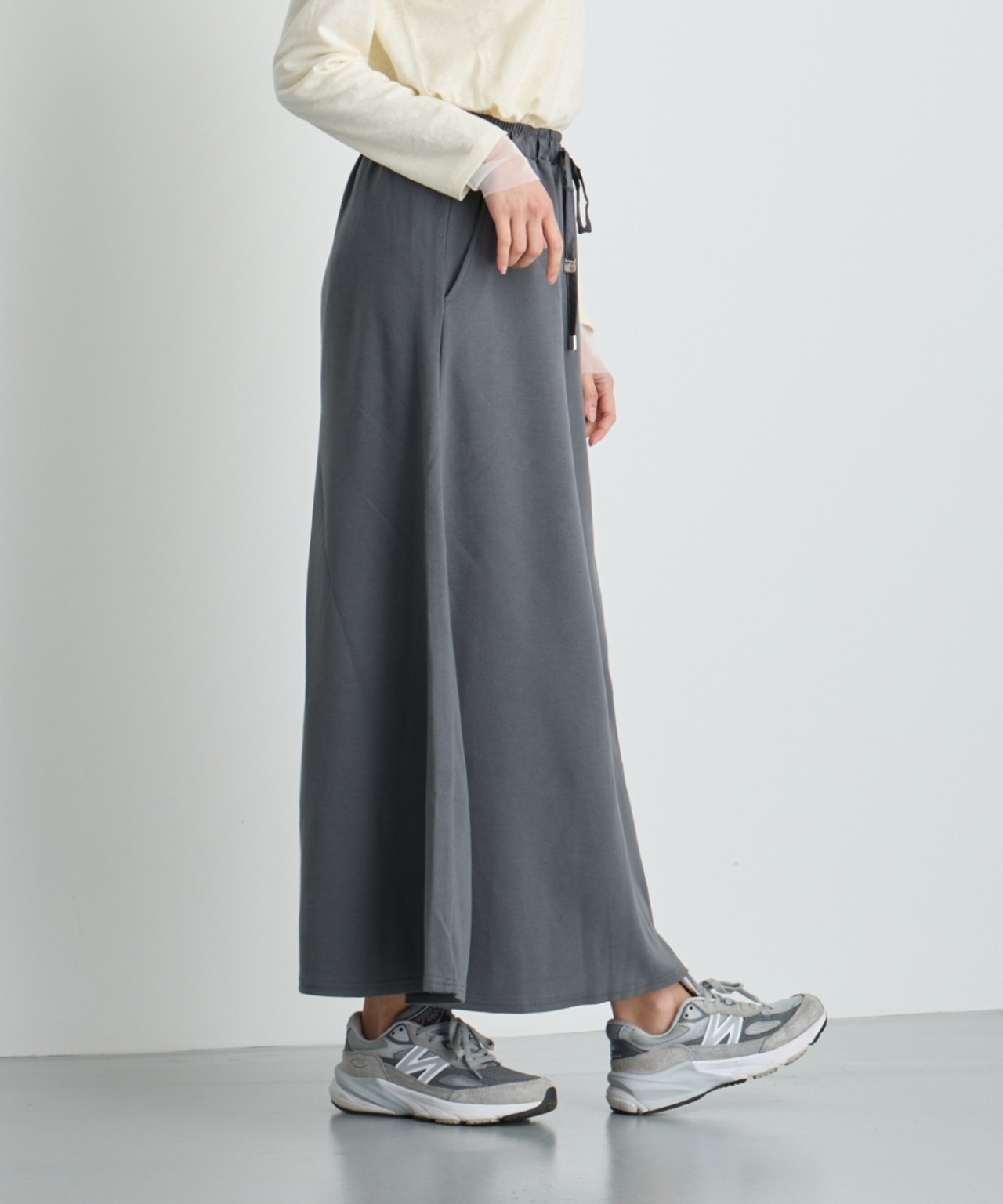 No.24012 カットロングスカート  Gray