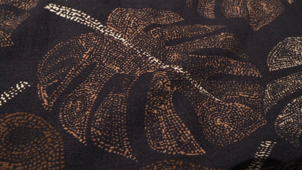 Decadent Fallen leaves full pattern Open collar ss shirt