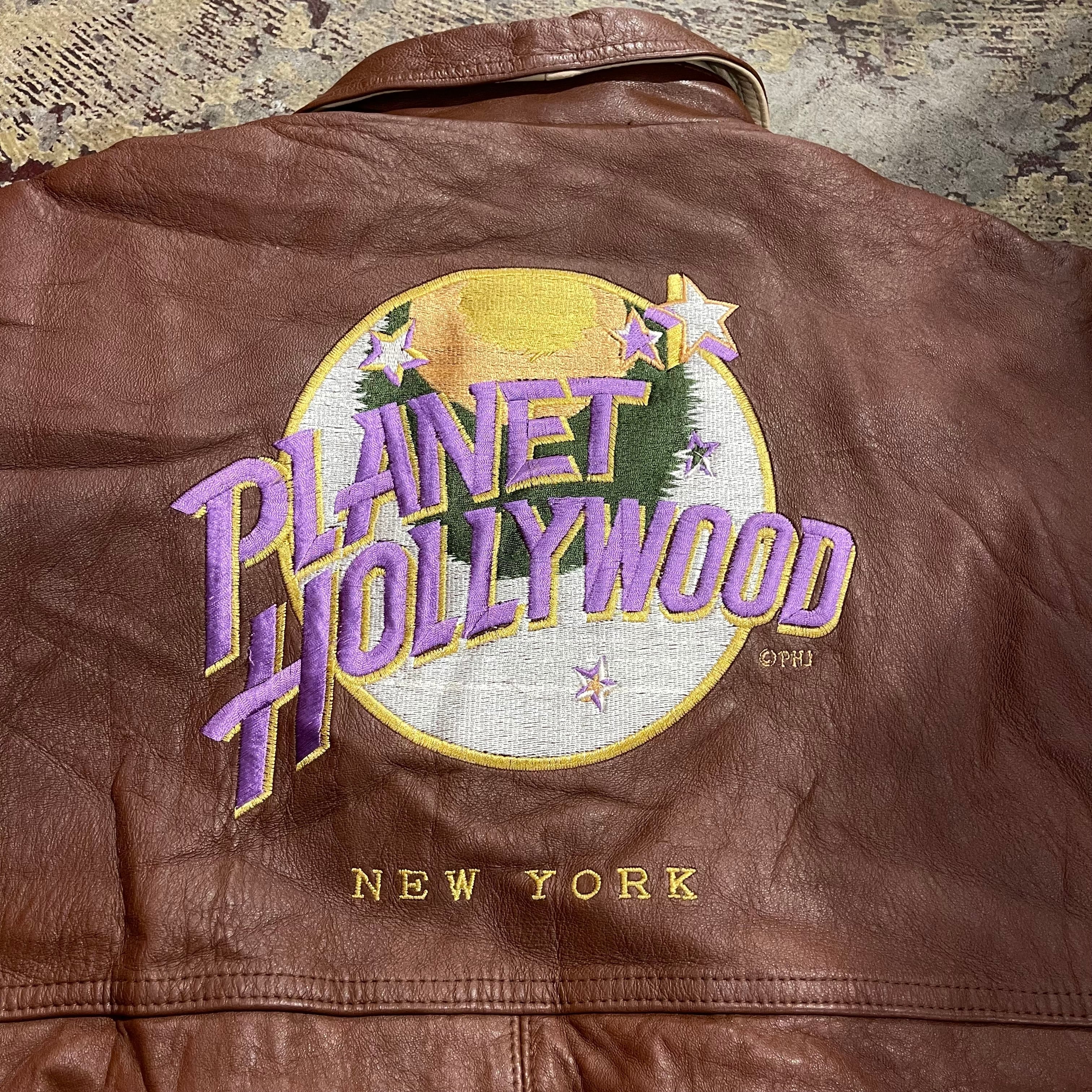 『XL』PLANET HOLLYWOOD プラネットハリウッド レザージャケット レザースタジャン スタジアムジャンパー スタジャン ブラウン ベージュ 茶 古着 古着屋 高円寺 ビンテージ n40214 『XL』PLANET HOLLYWOOD プラネットハリウッド レザージャケット レザースタジャン スタジアムジャンパー スタジャン ブラウン ベージュ 茶 古着 古着屋 高円寺 ビンテージ n40214