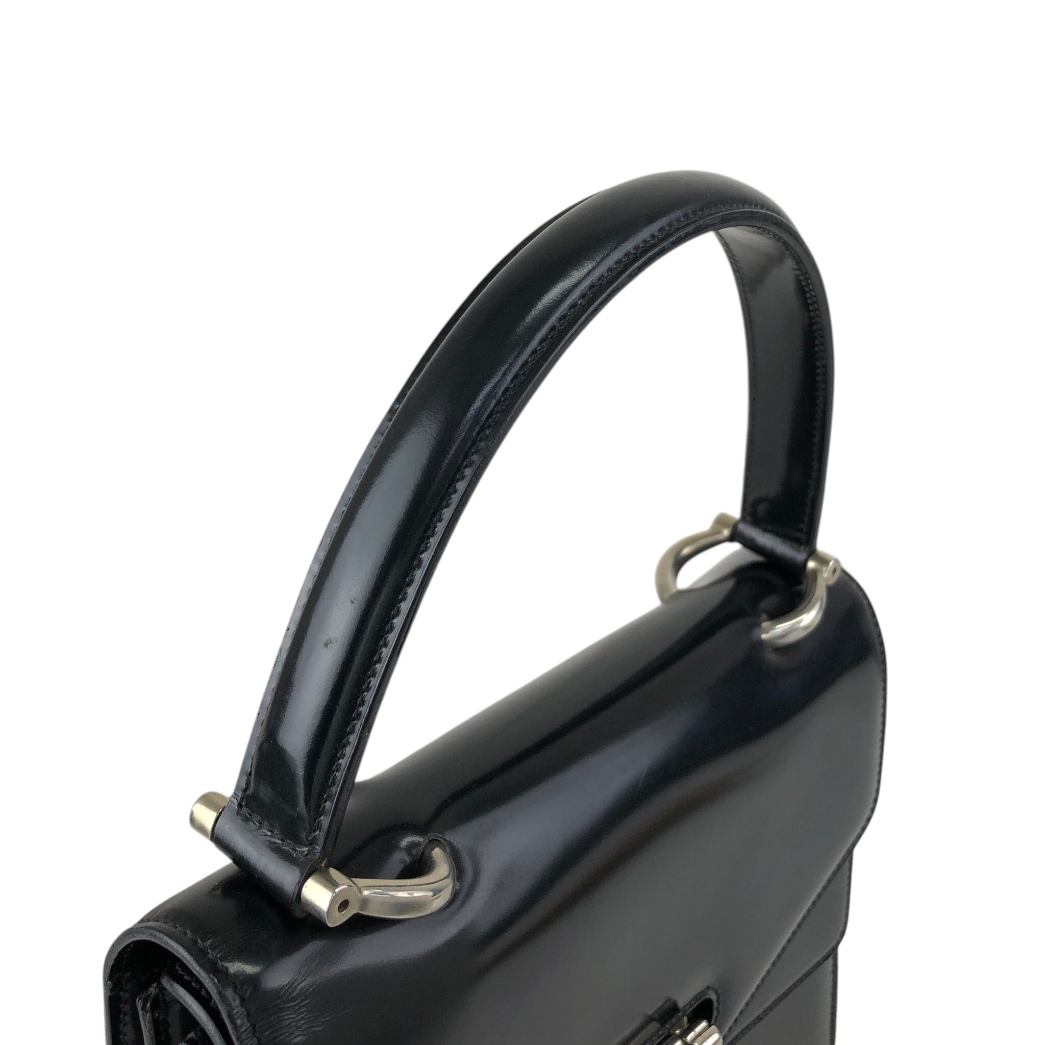 CELINE セリーヌ ハンドバッグ ブラック ガンチーニ ダブルフラップ