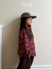 エリーモリー / ELLY MOLLY / フォレストチェックシャツ / 韓国子供服 / ジュニア / 26winter〖取寄〗*13~19号*
