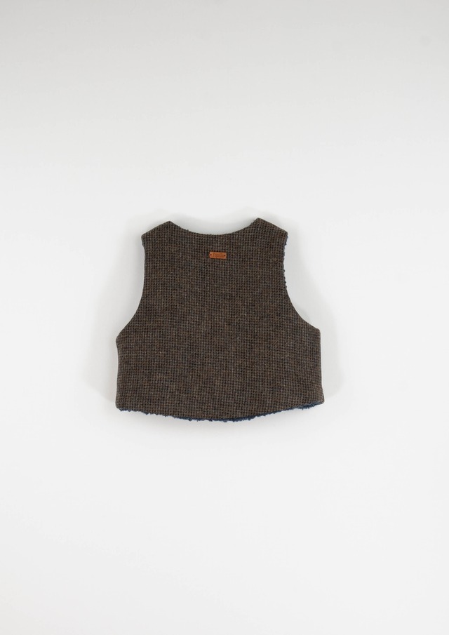 ラスト3-4y[popelin]Mod.41.3 Multi-coloured woollen mini waistcoat
