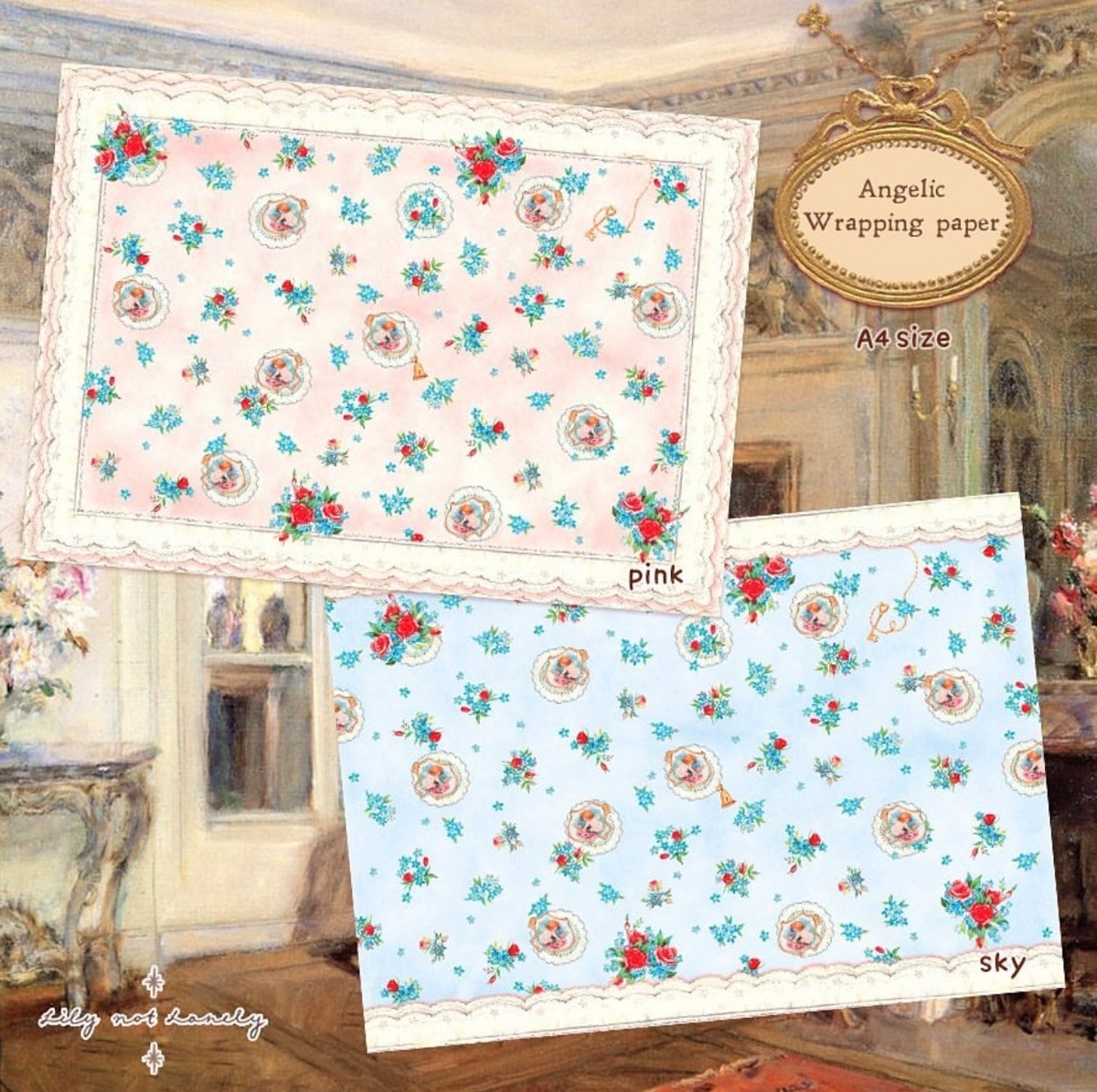 海外 韓国 A4デザインペーパー【Angelic wrapping paper】 | 海外紙モノShop Ace