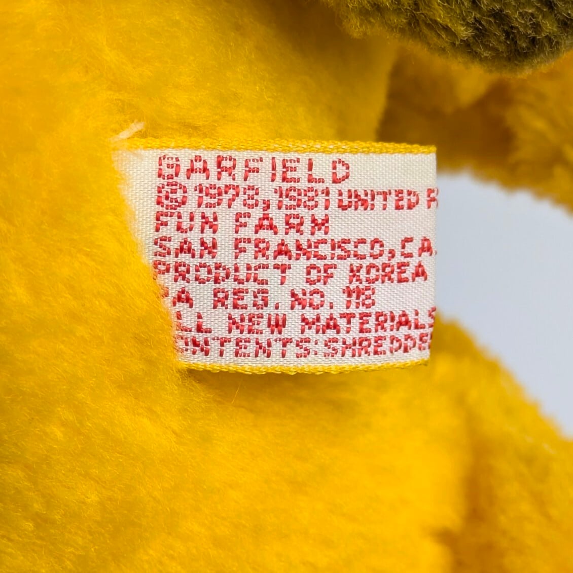 ☆ VINTAGE 1980年代初期 ☆【 Garfield ( ガーフィールド ) 】『 ガーフィールド四つ足立ち 』ぬいぐるみ プラッシュ plush 1980年代年製 〚アメリカン雑貨 アメトイ〛