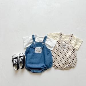 【BABY&KID】ハートベーア柄サロペット