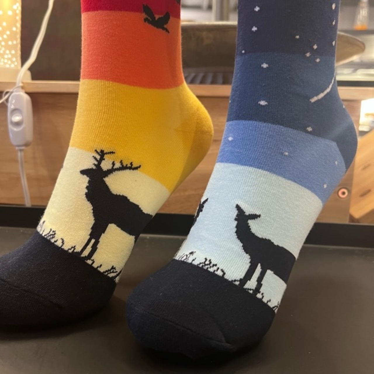 TOPANGA SOCKS Lady's　Sunset night view asymmetry socks 　夕焼け　夜景　アシンメトリーソックス　　靴下