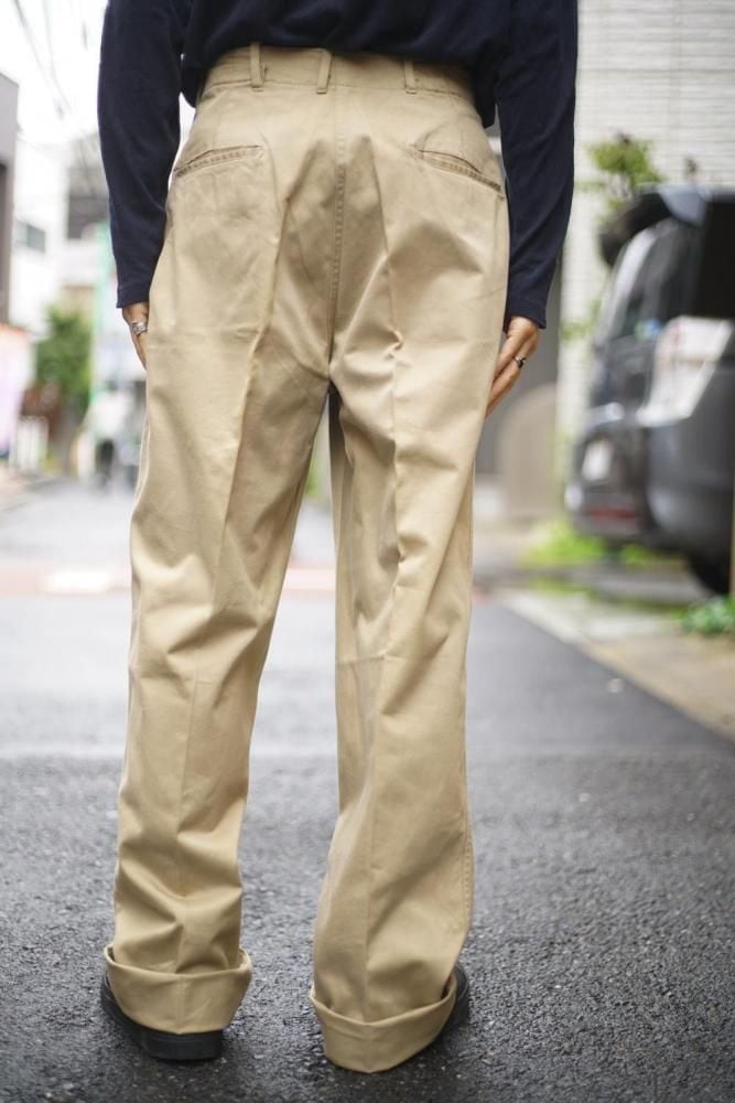 USARMY】Military Chino Trousers, Size 45, Khaki 【1940s-】Vintage