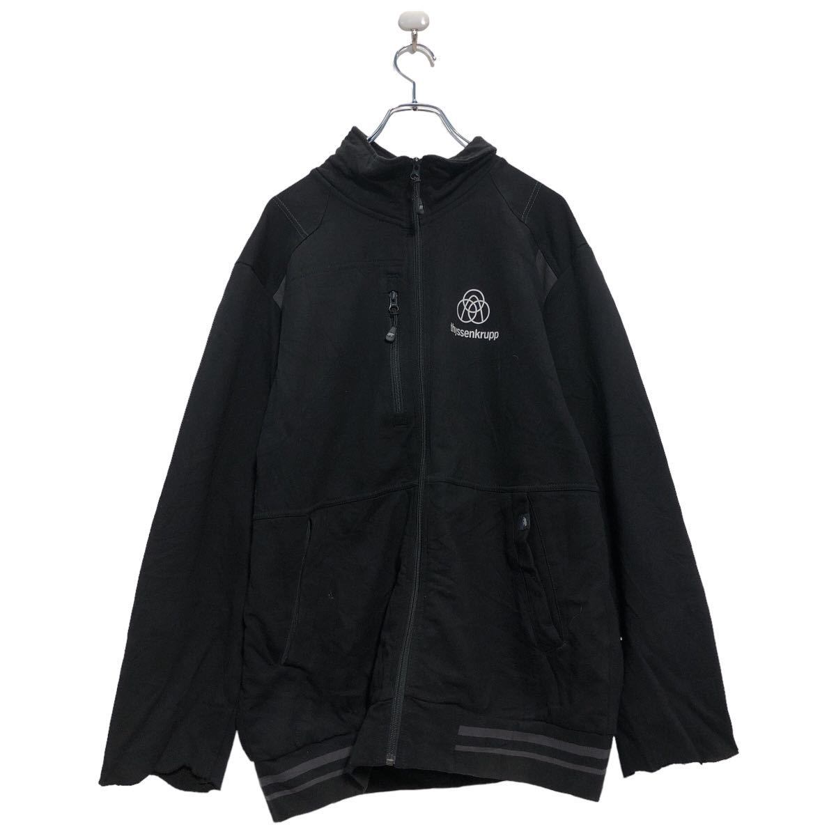 BLACK&WHITE ブラック&ホワイト ジップアップパーカー 黒 L