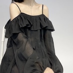 Puff-sleeve off-shoulder shirt (ME494)