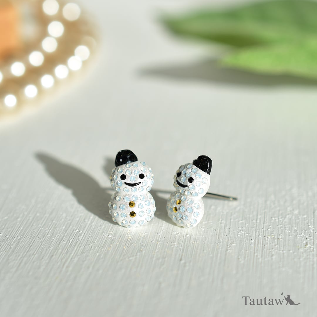 ピアス 雪だるま 雪だるまパールピアス イヤリング プチプラ
